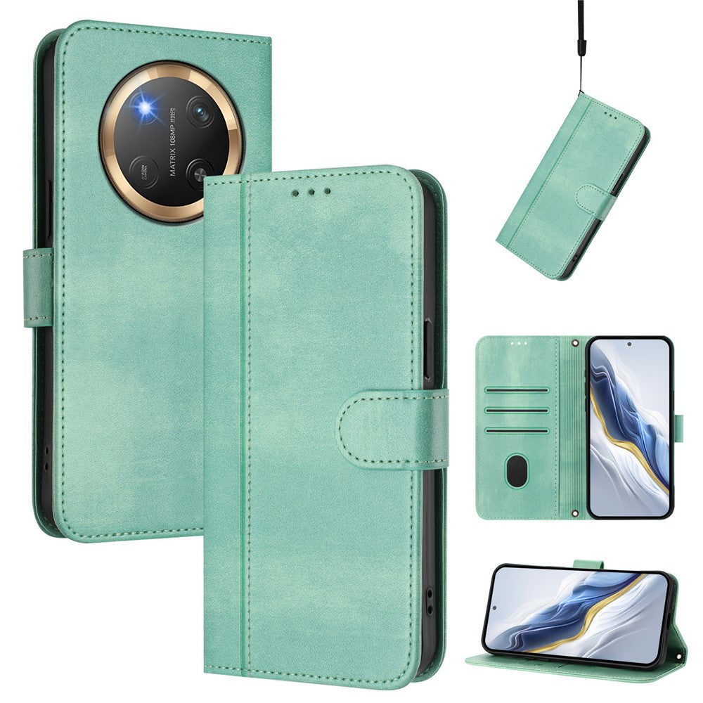 For Honor Magic7 Lite 5G / X9c 5G / X60 Pro 5G Cases Wallet Stand Retro Texture Leather Phone Cover with Lanyard