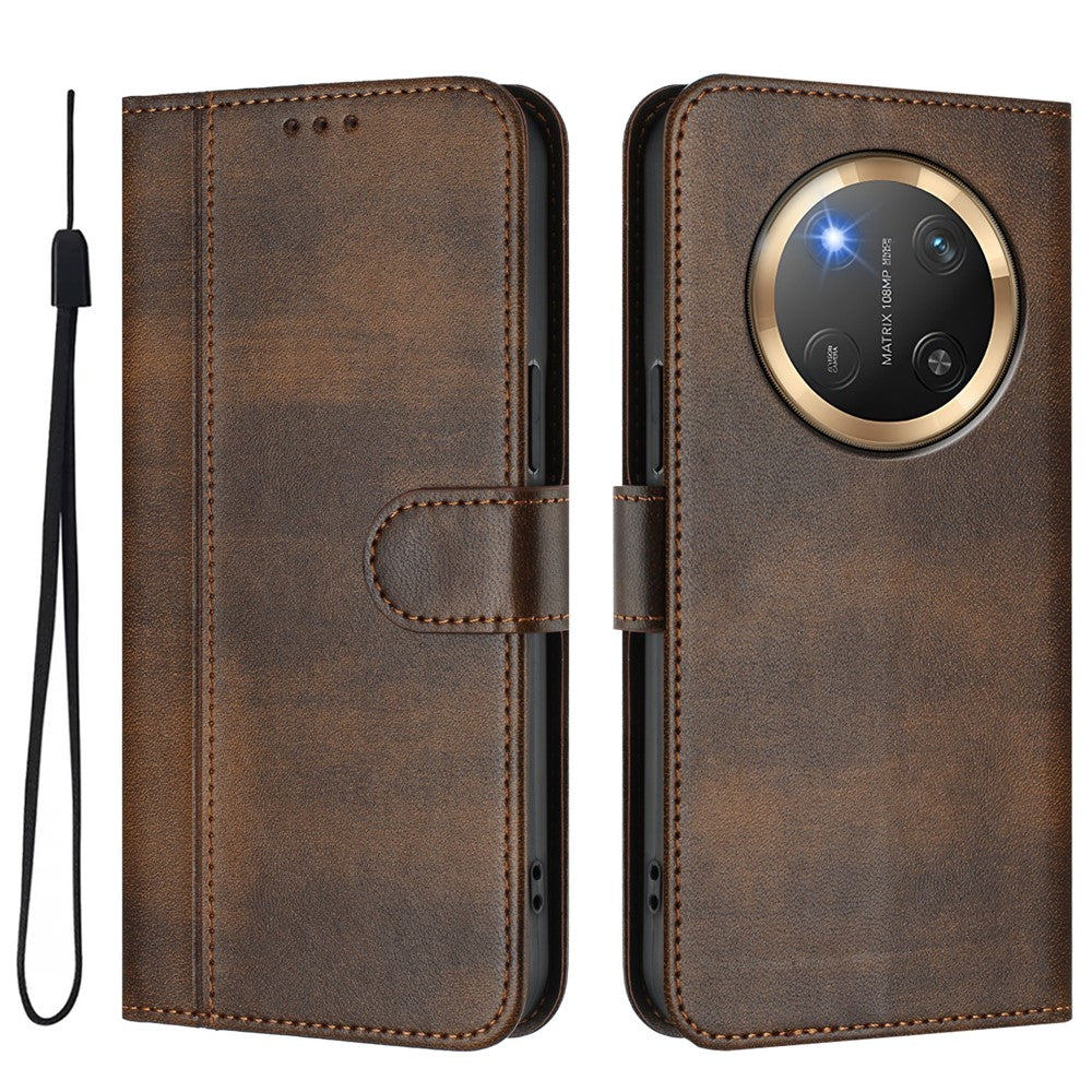 For Honor Magic7 Lite 5G / X9c 5G / X60 Pro 5G Cases Wallet Stand Retro Texture Leather Phone Cover with Lanyard