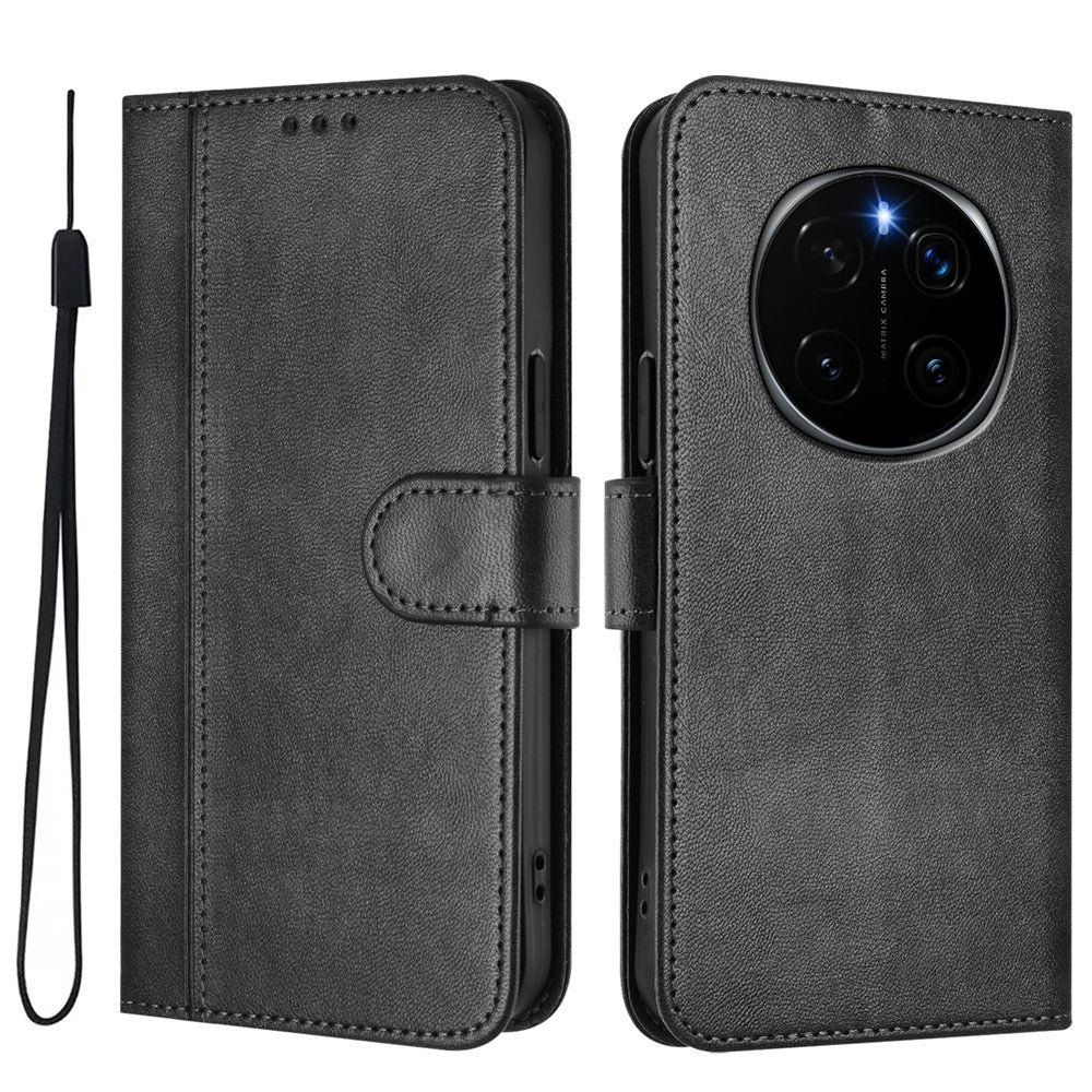 For Honor Magic7 Pro 5G Cases Wallet Stand Retro Texture Leather Phone Cover with Lanyard