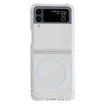 Til Samsung Galaxy Z Flip4 5G Magnetisk Anti-fald Telefoncover, Blødt TPU + Gennemsigtigt PC Bagside Beskyttelsescover