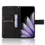 For Oppo Find N5 5G Leather Wallet Case with Strap Diamond Texture Phone Cover