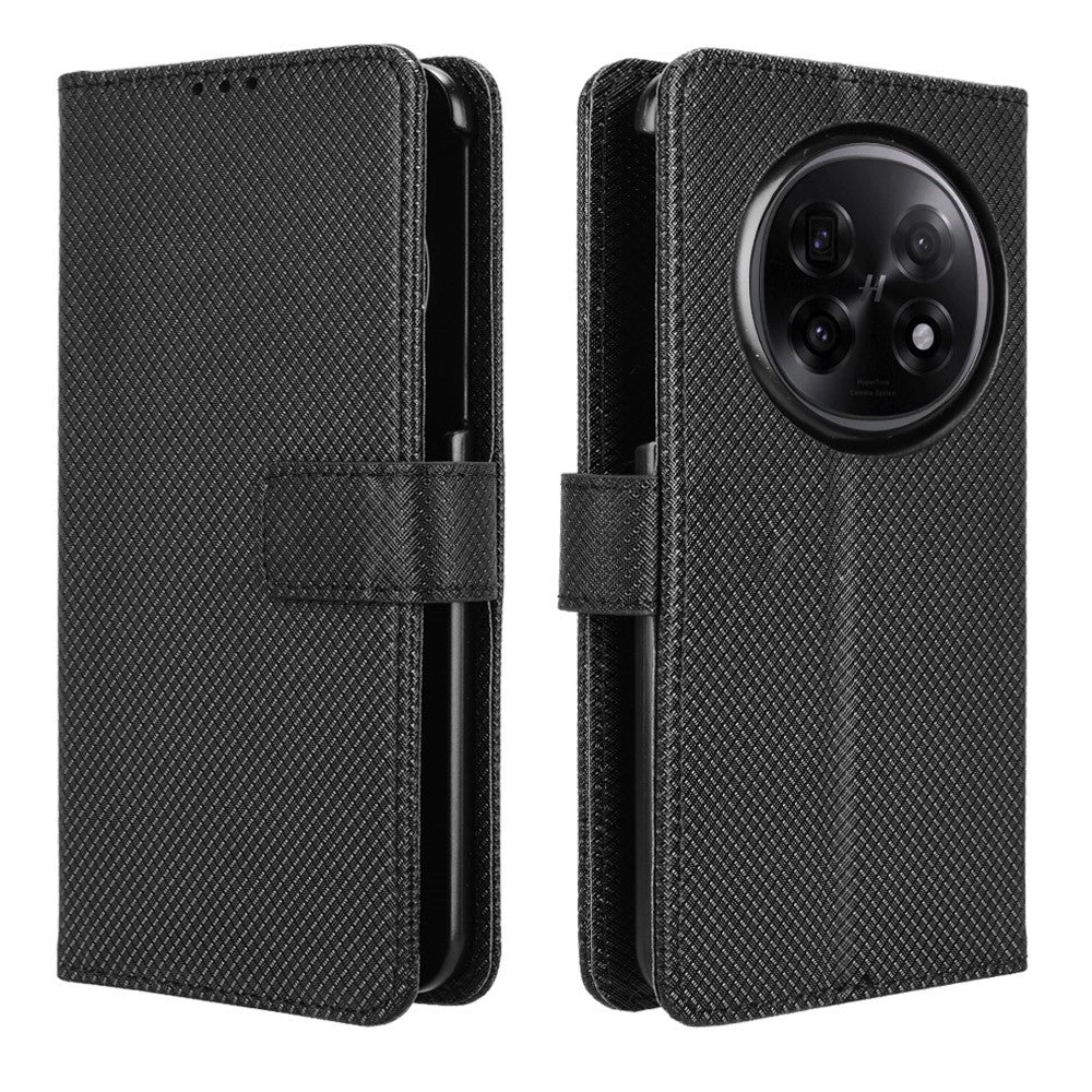 For Oppo Find N5 5G Leather Wallet Case with Strap Diamond Texture Phone Cover