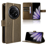For Oppo Find N5 5G Leather Wallet Case with Strap Diamond Texture Phone Cover