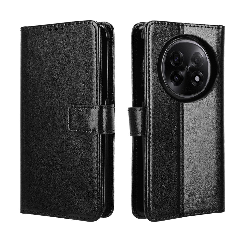 For Oppo Find N5 5G PU Leather Case with Strap Crazy Horse Texture Phone Wallet Cover
