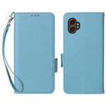 For Samsung Galaxy XCover7 Pro Case with Wrist Strap Litchi Texture PU Leather Wallet Phone Cover