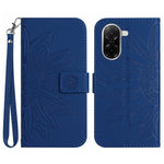 For Xiaomi Redmi A5 NFC (EU) (173.45mm) Case Sunflower Imprint Leather Wallet Phone Cover with Wrist Strap