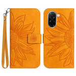 For Xiaomi Redmi A5 NFC (EU) (173.45mm) Case Sunflower Imprint Leather Wallet Phone Cover with Wrist Strap
