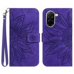 For Xiaomi Redmi A5 NFC (EU) (173.45mm) Case Sunflower Imprint Leather Wallet Phone Cover with Wrist Strap