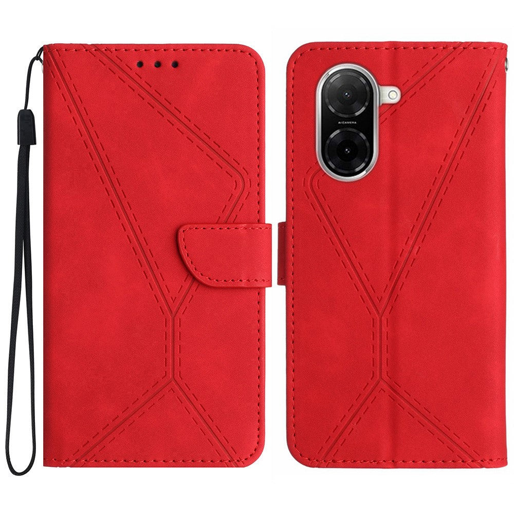 For Xiaomi Redmi A5 NFC (EU) (173.45mm) Case Skin Touch Lines Imprinted PU Leather Flip Phone Cover
