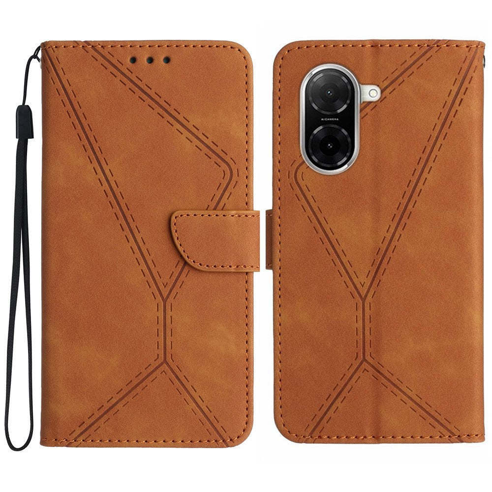 For Xiaomi Redmi A5 NFC (EU) (173.45mm) Case Skin Touch Lines Imprinted PU Leather Flip Phone Cover