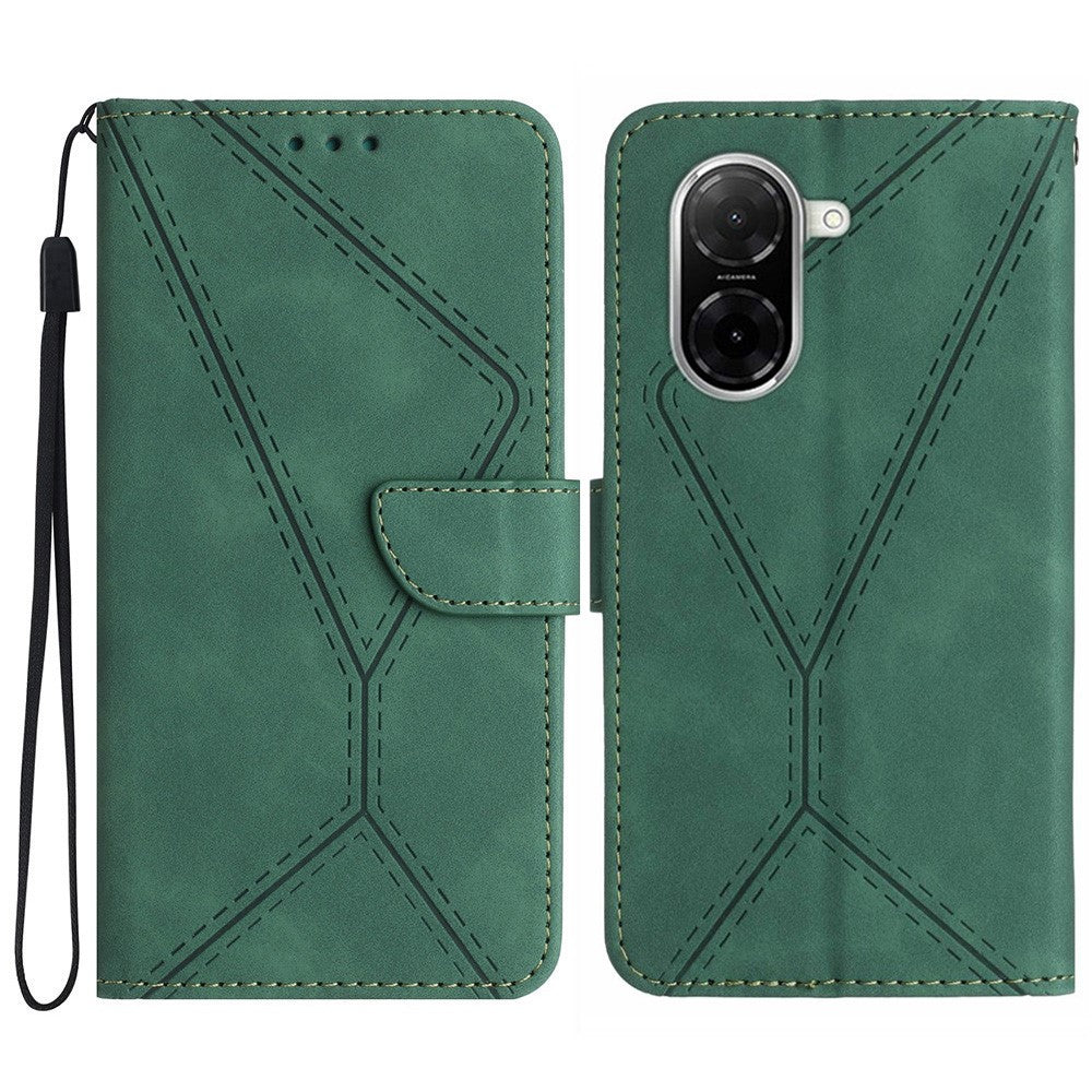 For Xiaomi Redmi A5 NFC (EU) (173.45mm) Case Skin Touch Lines Imprinted PU Leather Flip Phone Cover