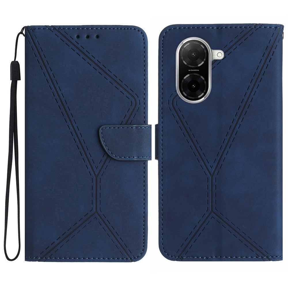For Xiaomi Redmi A5 NFC (EU) (173.45mm) Case Skin Touch Lines Imprinted PU Leather Flip Phone Cover