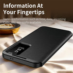 Til Samsung Galaxy A56 5G Etui med Kortholder Smart View Vindue PU Læder+PC+TPU Telefoncover