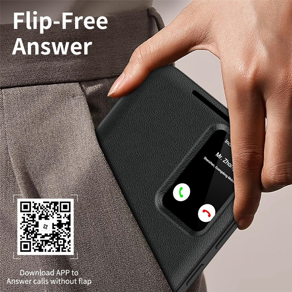 For Samsung Galaxy S25 Edge Case with Card Holder Smart View Window Leather Phone Cover