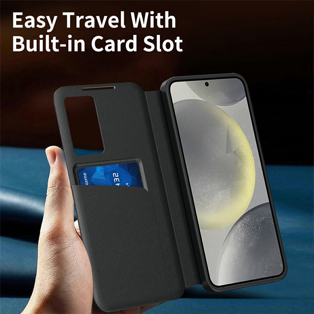 For Samsung Galaxy S25 Edge Case with Card Holder Smart View Window Leather Phone Cover