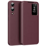 For Samsung Galaxy S25 Edge Case with Card Holder Smart View Window Leather Phone Cover