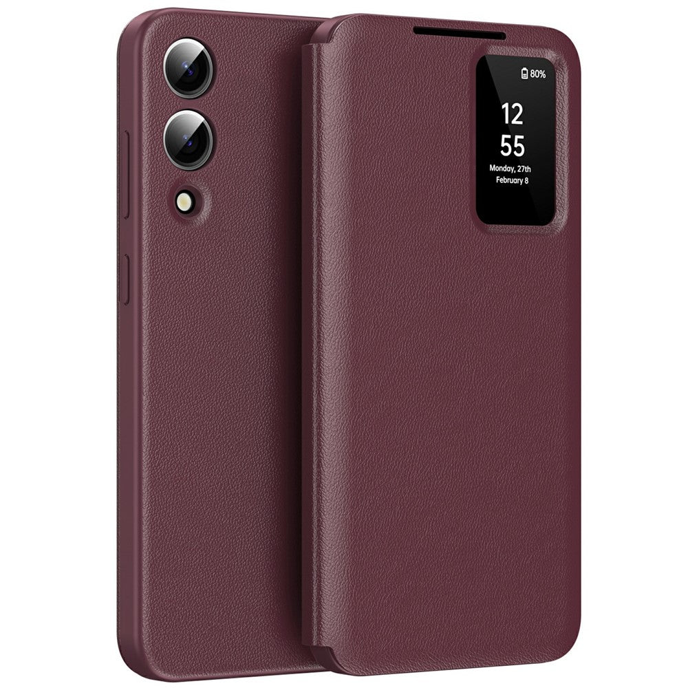 For Samsung Galaxy S25 Edge Case with Card Holder Smart View Window Leather Phone Cover