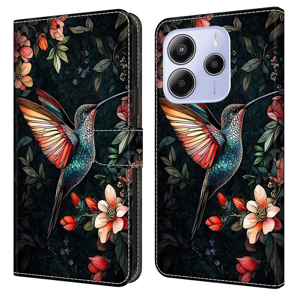 For Xiaomi Redmi Note 14 5G Leather Case Pattern Printing Wallet Stand Flip Phone Cover