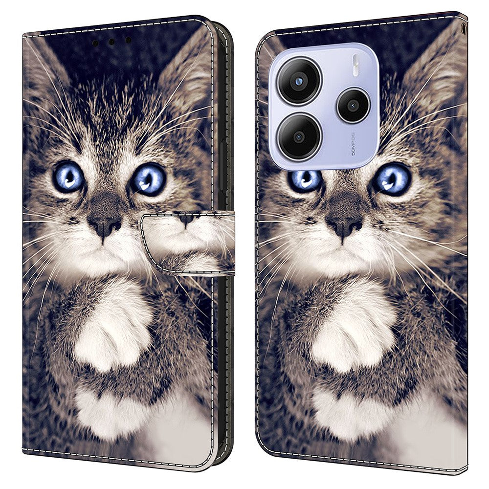 For Xiaomi Redmi Note 14 5G Leather Case Pattern Printing Wallet Stand Flip Phone Cover