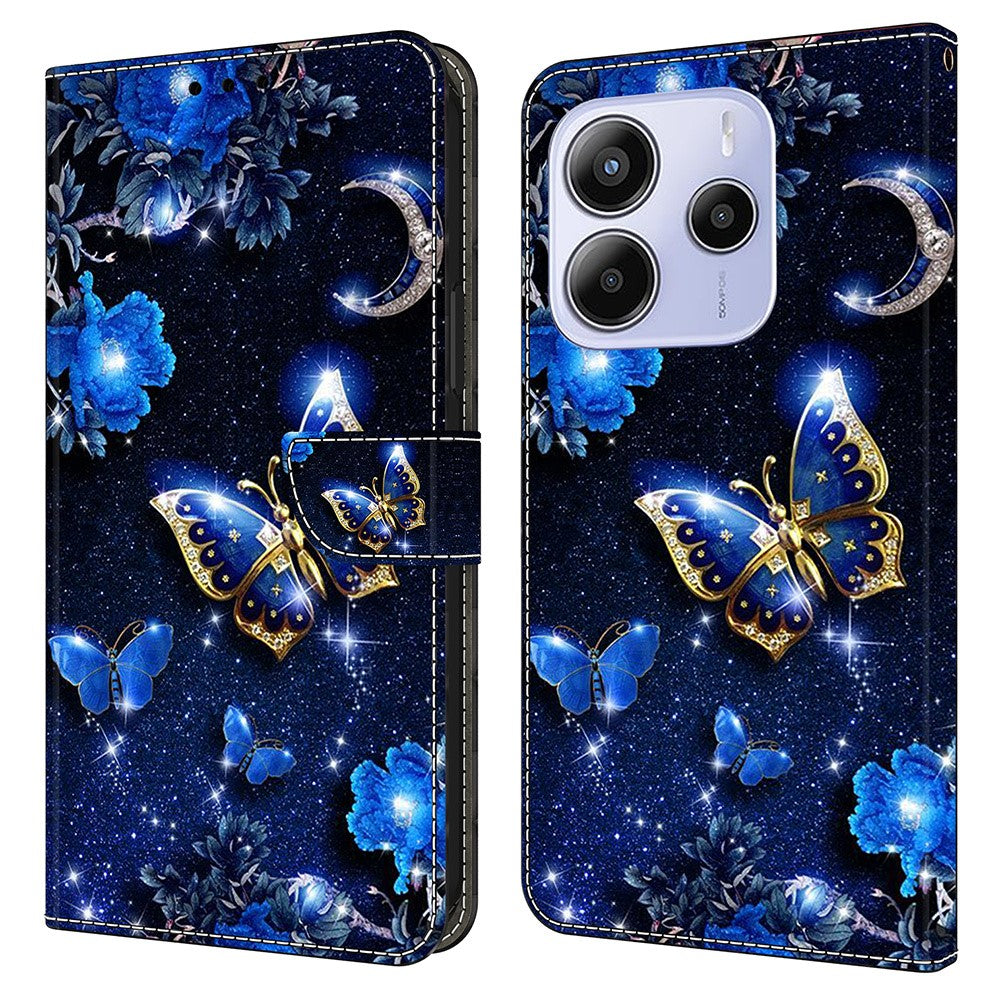 For Xiaomi Redmi Note 14 5G Leather Case Pattern Printing Wallet Stand Flip Phone Cover