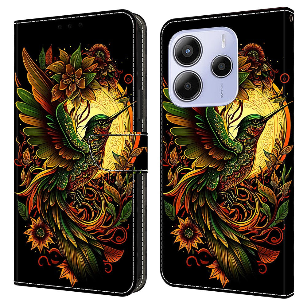 For Xiaomi Redmi Note 14 5G Leather Case Pattern Printing Wallet Stand Flip Phone Cover
