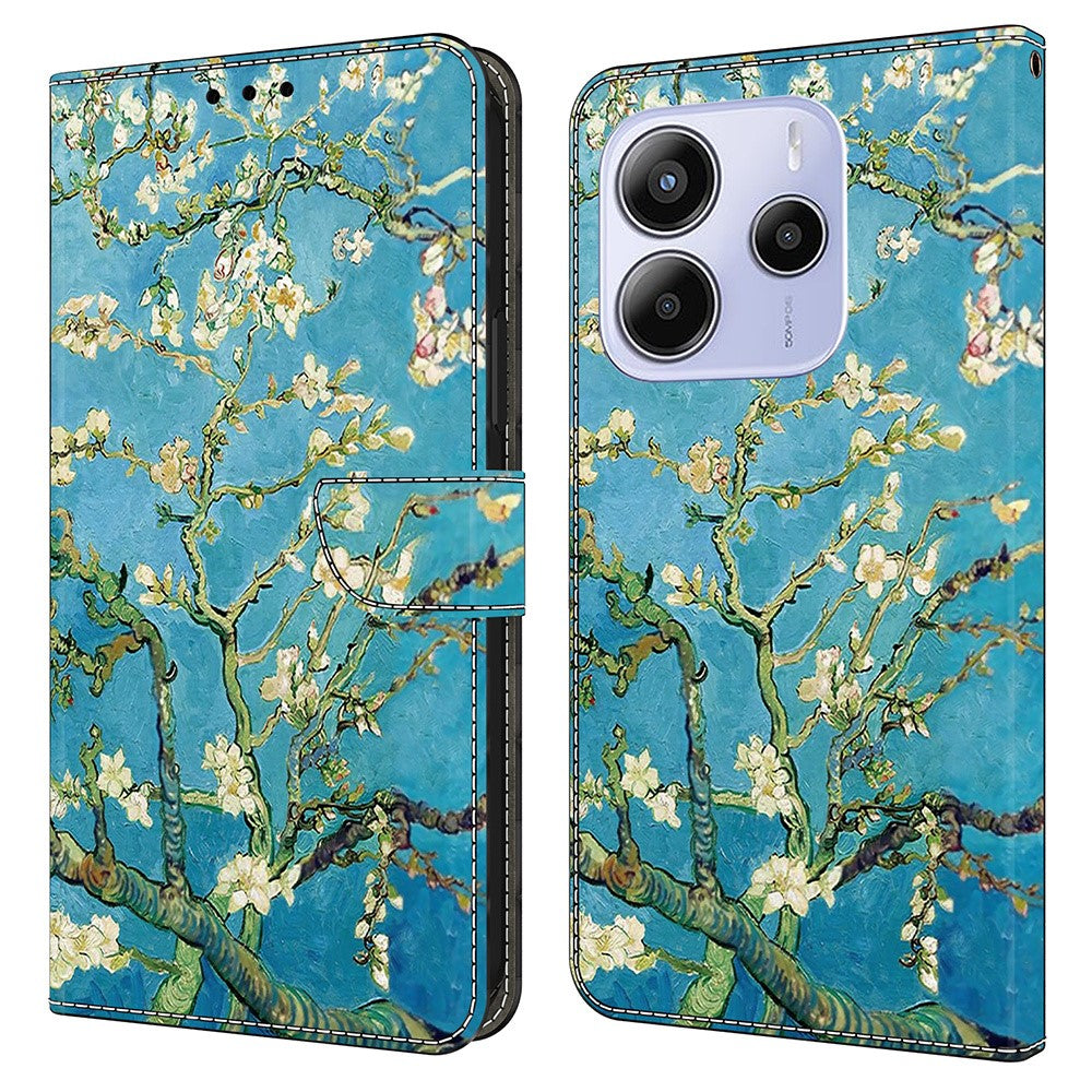 For Xiaomi Redmi Note 14 5G Leather Case Pattern Printing Wallet Stand Flip Phone Cover