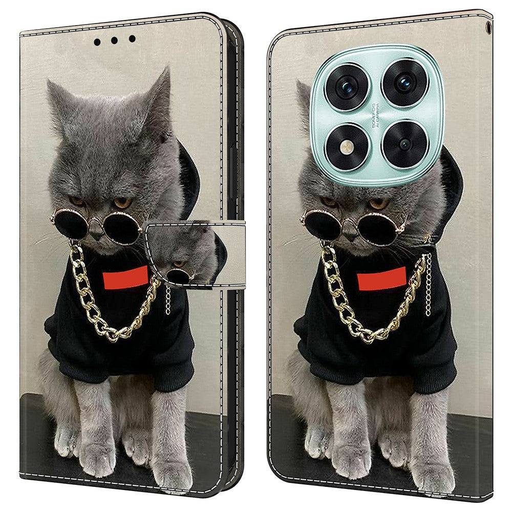For Xiaomi Redmi Note 14 Pro 5G / Poco X7 5G Leather Case Pattern Printing Wallet Stand Flip Phone Cover
