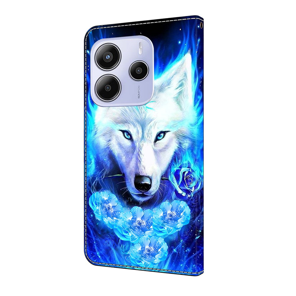 For Xiaomi Redmi Note 14 4G (164.84mm) Leather Case Pattern Printing Wallet Stand Flip Phone Cover