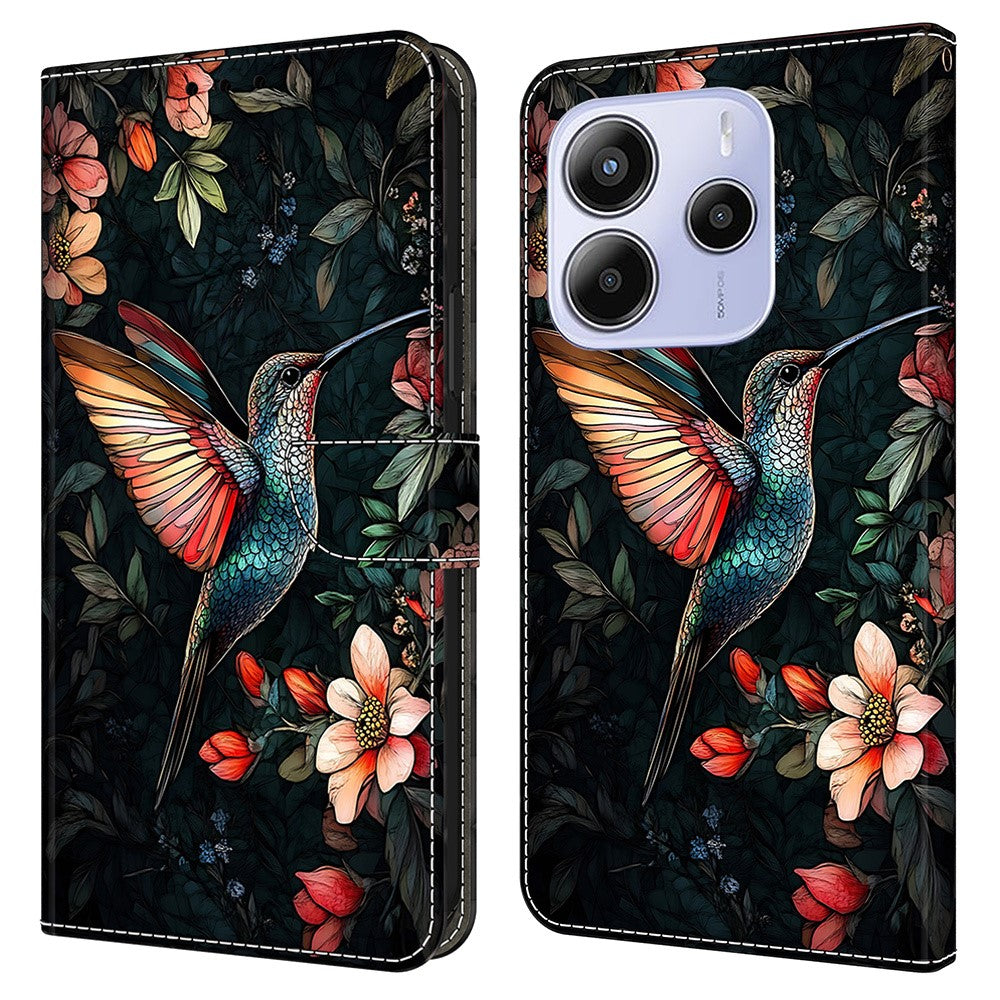 For Xiaomi Redmi Note 14 4G (164.84mm) Leather Case Pattern Printing Wallet Stand Flip Phone Cover