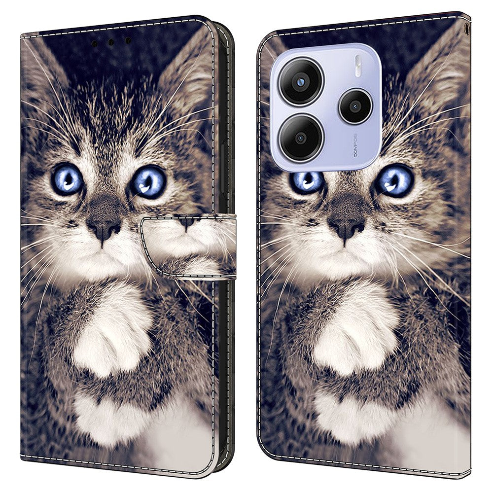 For Xiaomi Redmi Note 14 4G (164.84mm) Leather Case Pattern Printing Wallet Stand Flip Phone Cover