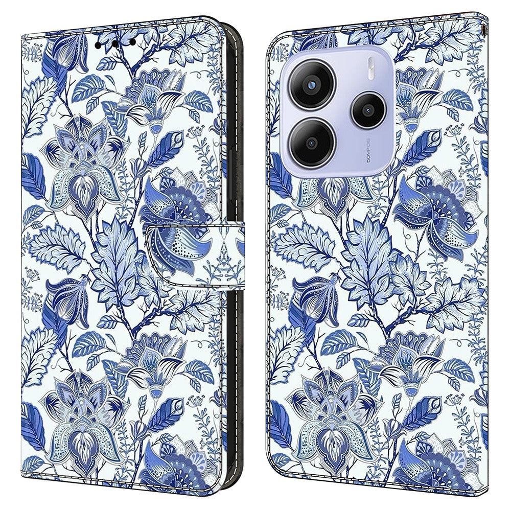 For Xiaomi Redmi Note 14 4G (164.84mm) Leather Case Pattern Printing Wallet Stand Flip Phone Cover