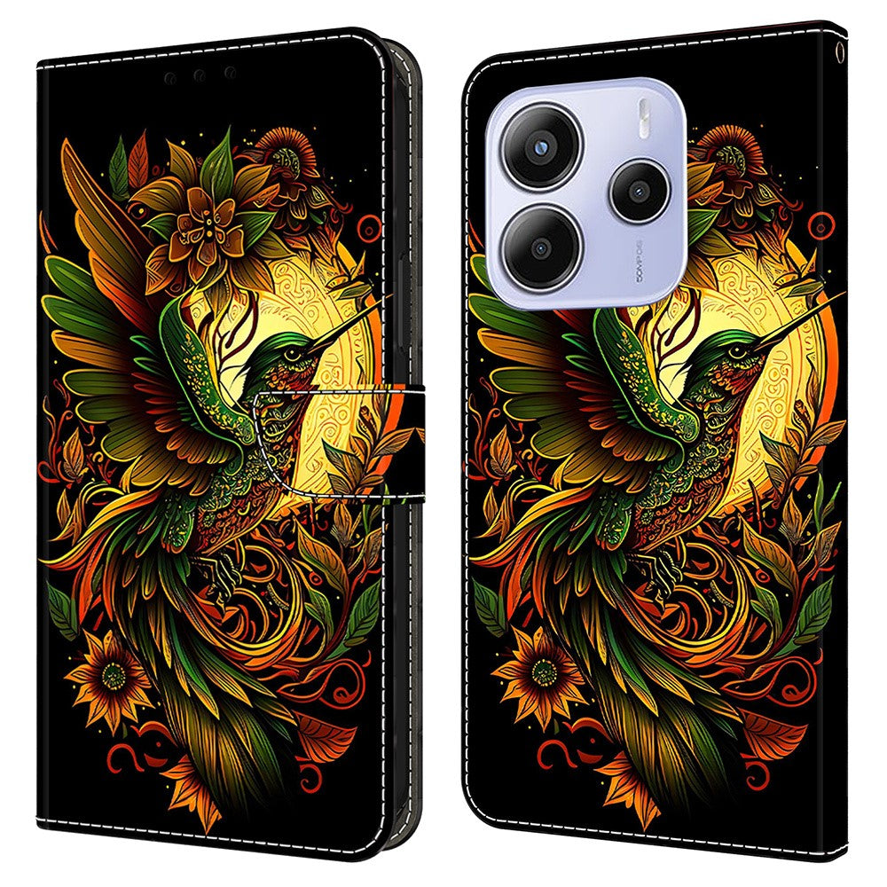 For Xiaomi Redmi Note 14 4G (164.84mm) Leather Case Pattern Printing Wallet Stand Flip Phone Cover