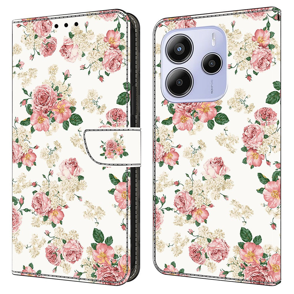 For Xiaomi Redmi Note 14 4G (164.84mm) Leather Case Pattern Printing Wallet Stand Flip Phone Cover