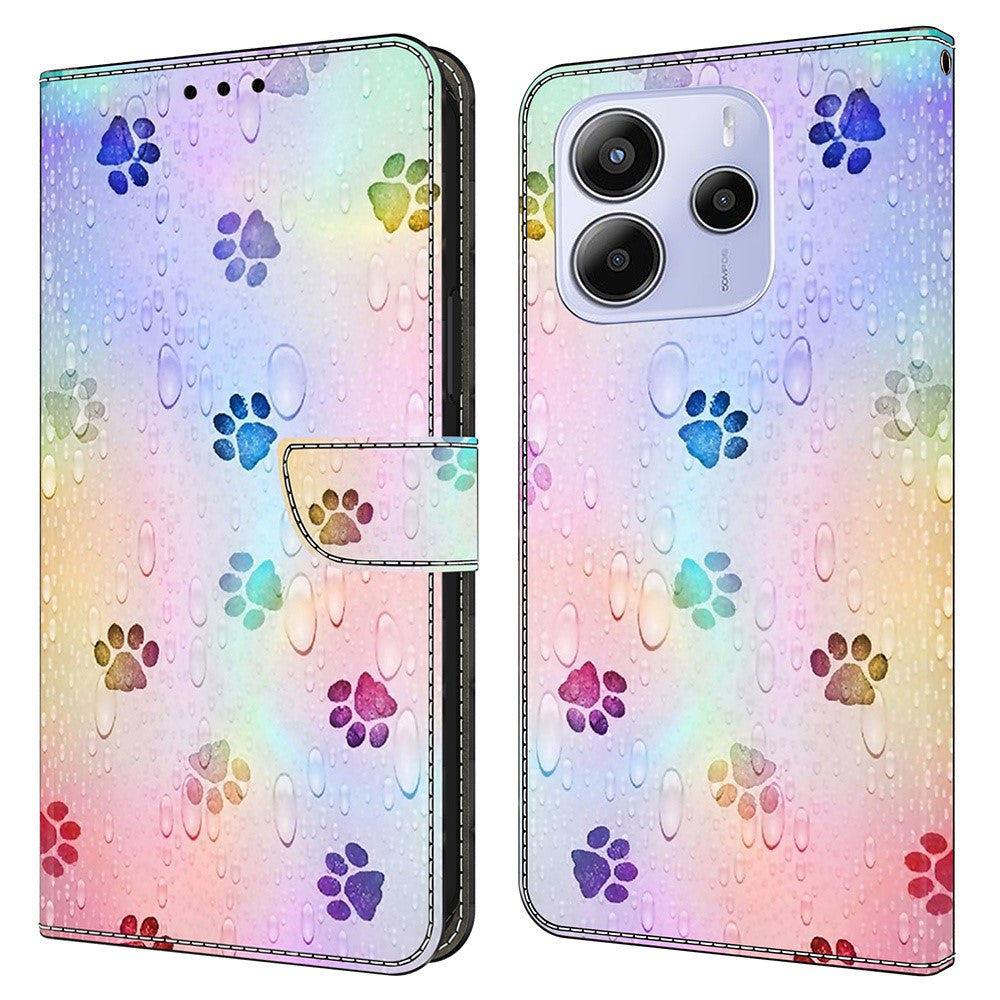For Xiaomi Redmi Note 14 4G (164.84mm) Leather Case Pattern Printing Wallet Stand Flip Phone Cover
