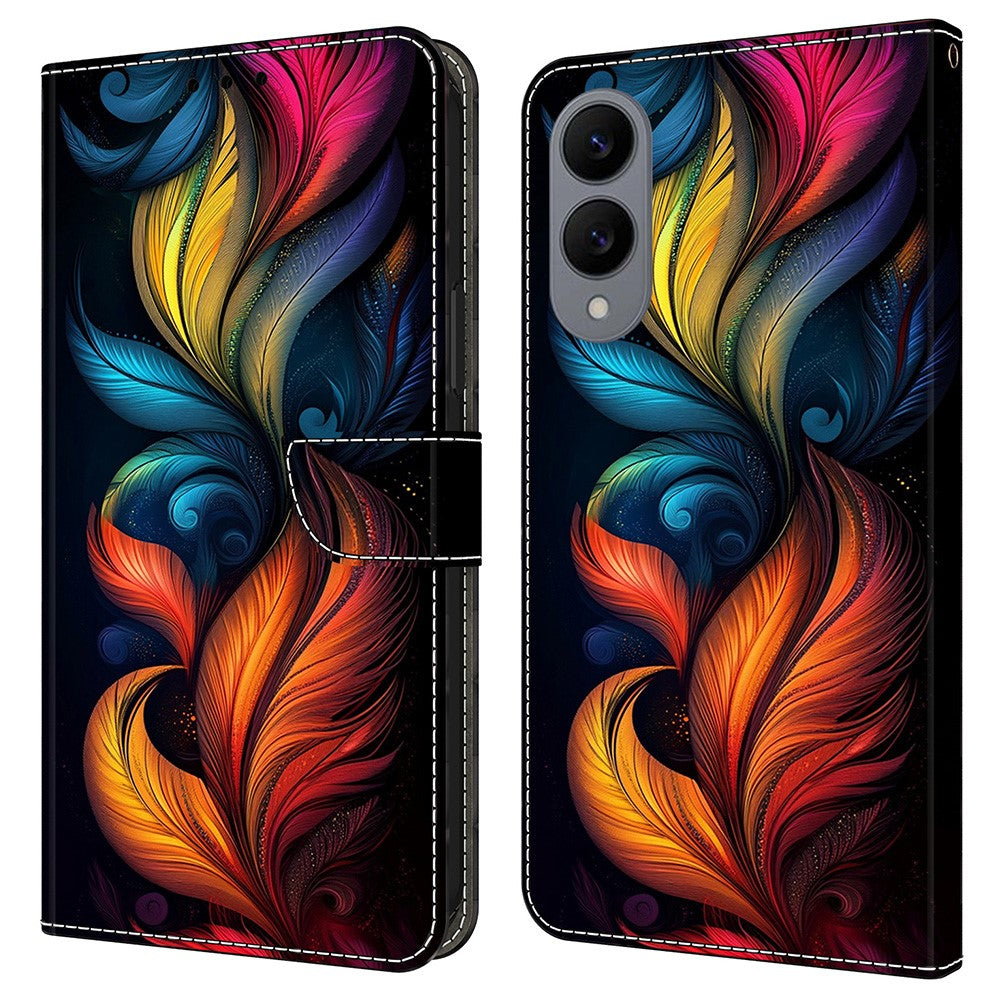 For Samsung Galaxy S25 Edge Leather Case Pattern Printing Wallet Stand Flip Phone Cover