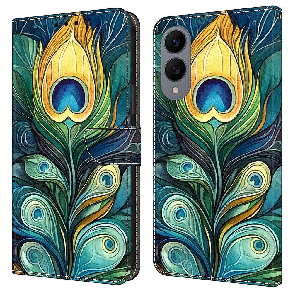 For Samsung Galaxy S25 Edge Leather Case Pattern Printing Wallet Stand Flip Phone Cover