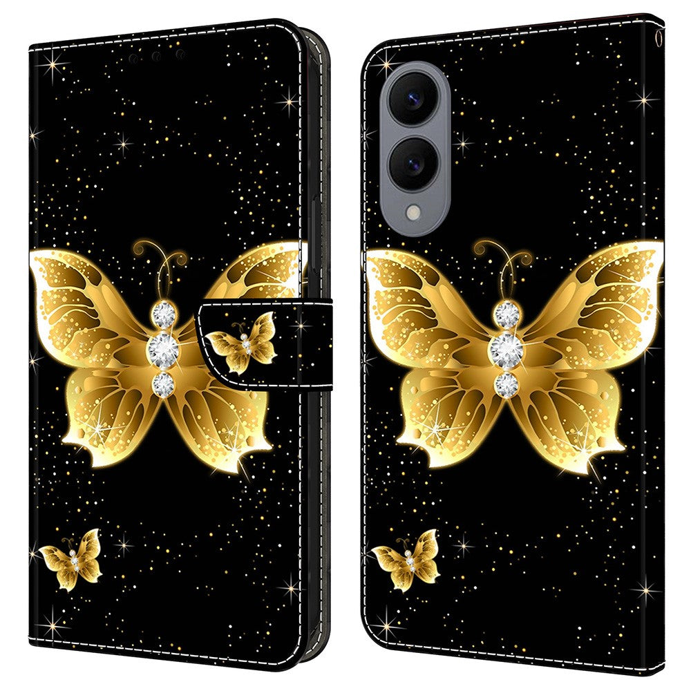 For Samsung Galaxy S25 Edge Leather Case Pattern Printing Wallet Stand Flip Phone Cover