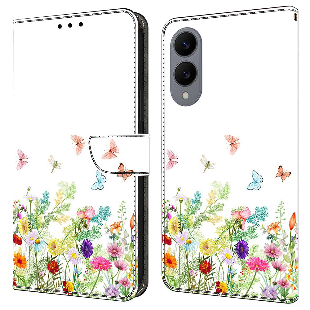 For Samsung Galaxy S25 Edge Leather Case Pattern Printing Wallet Stand Flip Phone Cover