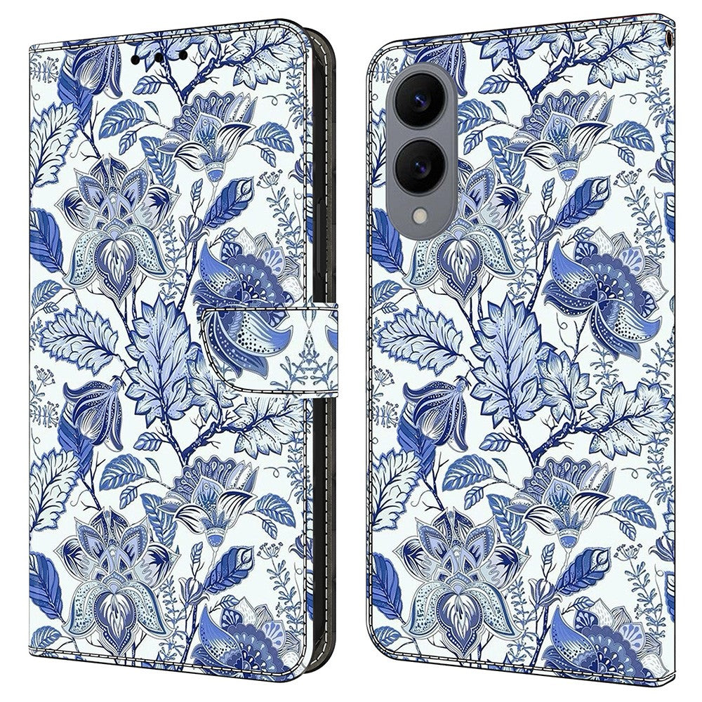 For Samsung Galaxy S25 Edge Leather Case Pattern Printing Wallet Stand Flip Phone Cover