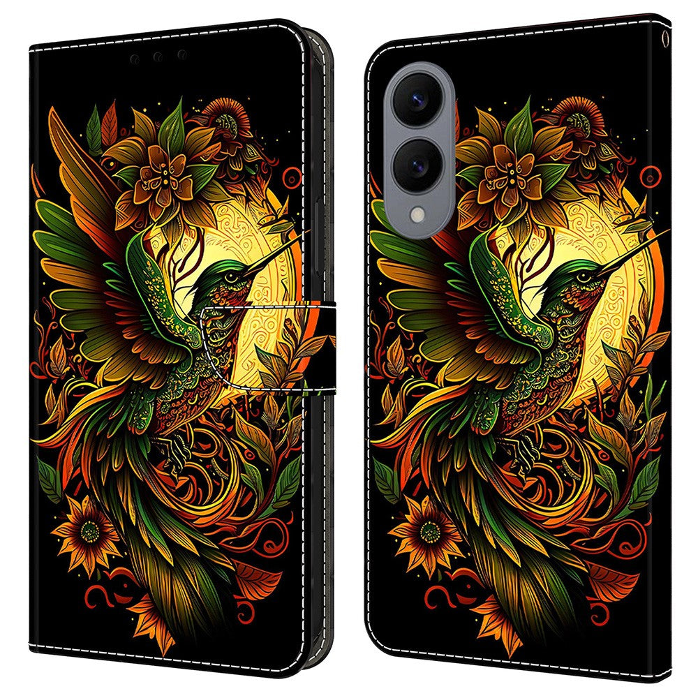 For Samsung Galaxy S25 Edge Leather Case Pattern Printing Wallet Stand Flip Phone Cover