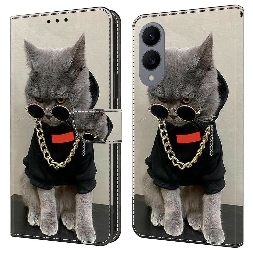 For Samsung Galaxy S25 Edge Leather Case Pattern Printing Wallet Stand Flip Phone Cover