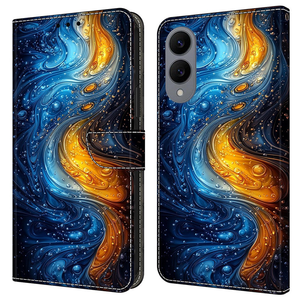 For Samsung Galaxy S25 Edge Leather Case Pattern Printing Wallet Stand Flip Phone Cover