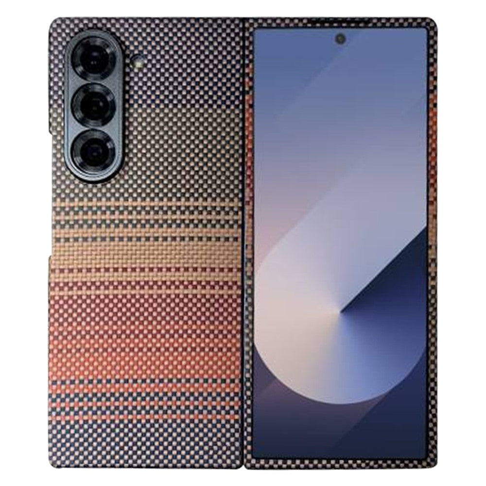 For Samsung Galaxy Z Fold6 5G Magnetic Case Precise Cutouts Gradient Aramid Fiber Phone Cover with Metal Lens Frame