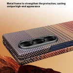 For Samsung Galaxy Z Fold6 5G Magnetic Case Precise Cutouts Gradient Aramid Fiber Phone Cover with Metal Lens Frame