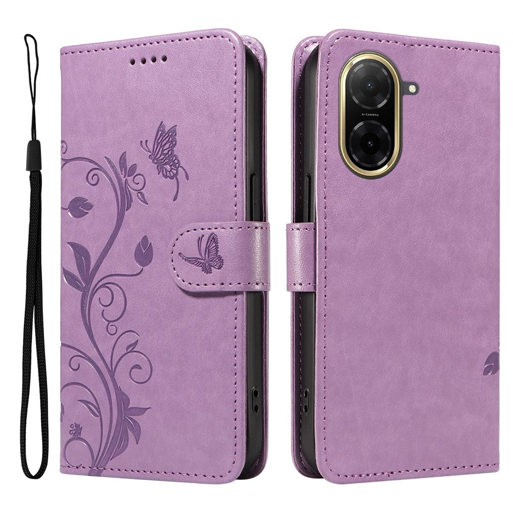 For Xiaomi Redmi A5 NFC (EU) (173.45mm) PU Leather Cases Flower Pattern Wallet Stand Phone Cover with Strap