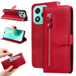 For Honor X70i / 400 Lite 5G PU Læderetuier med lynlåslomme Pung Telefoncover Stand