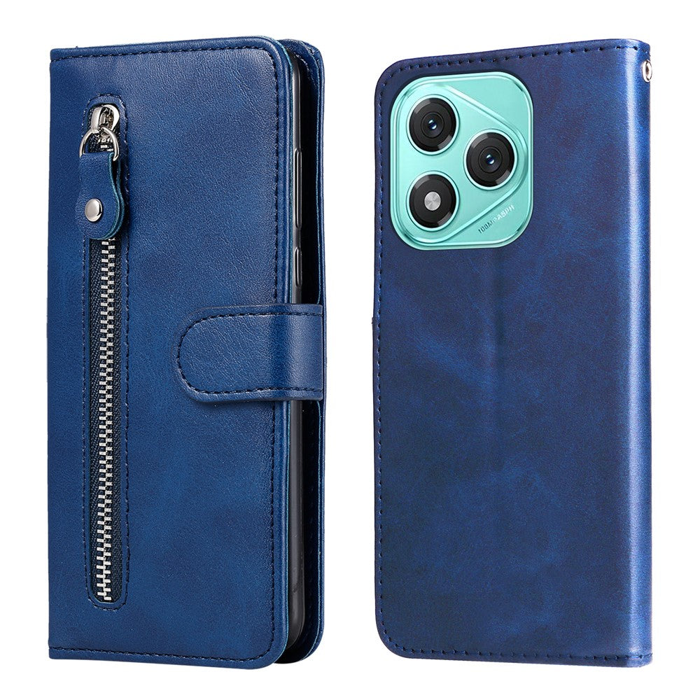 For Honor X70i / 400 Lite 5G PU Læderetuier med lynlåslomme Pung Telefoncover Stand