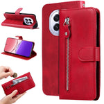 For Oppo A5 5G / Oppo F29 5G PU Leather Cases with Zipper Pocket Wallet Phone Cover Stand