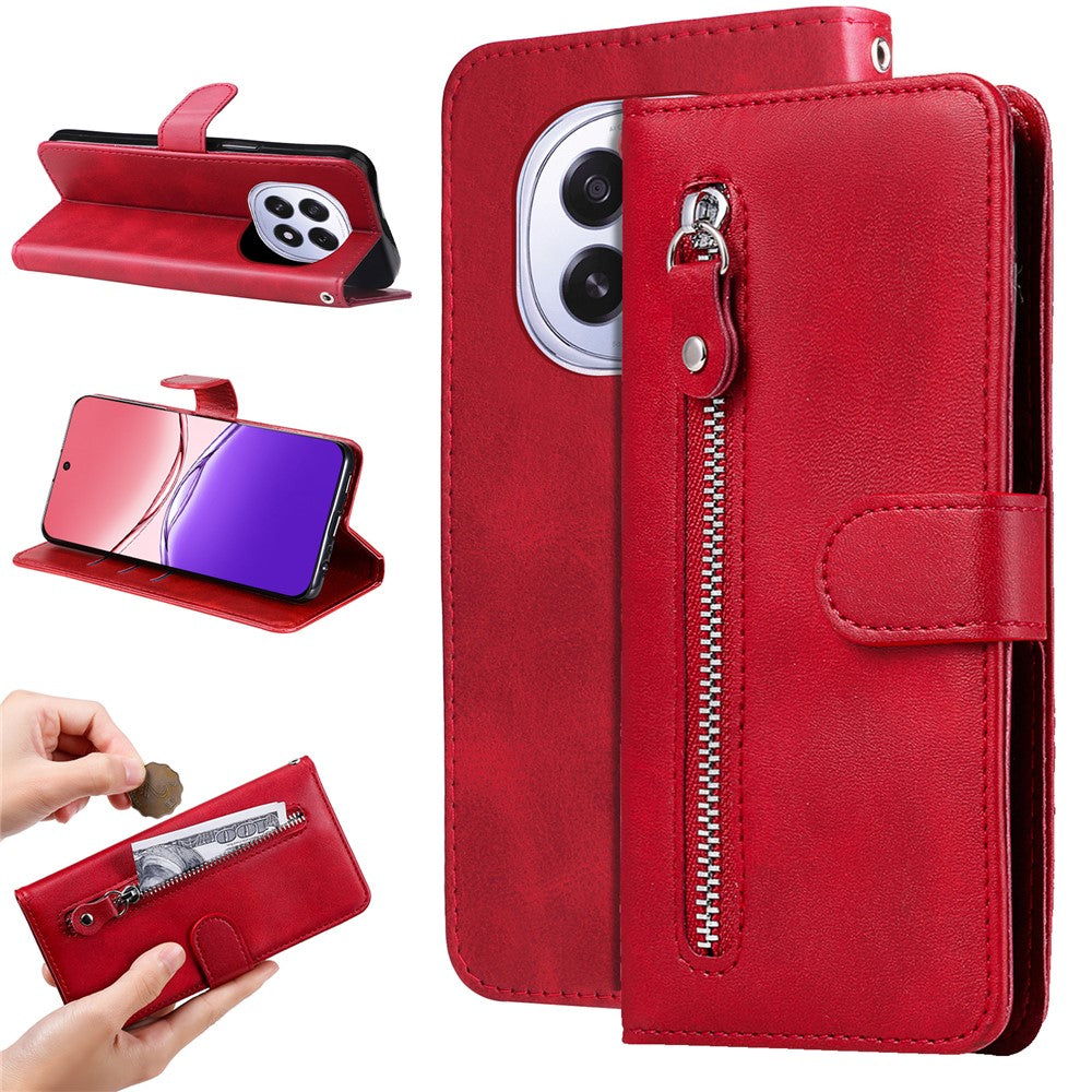 For Oppo A5 5G / Oppo F29 5G PU Leather Cases with Zipper Pocket Wallet Phone Cover Stand