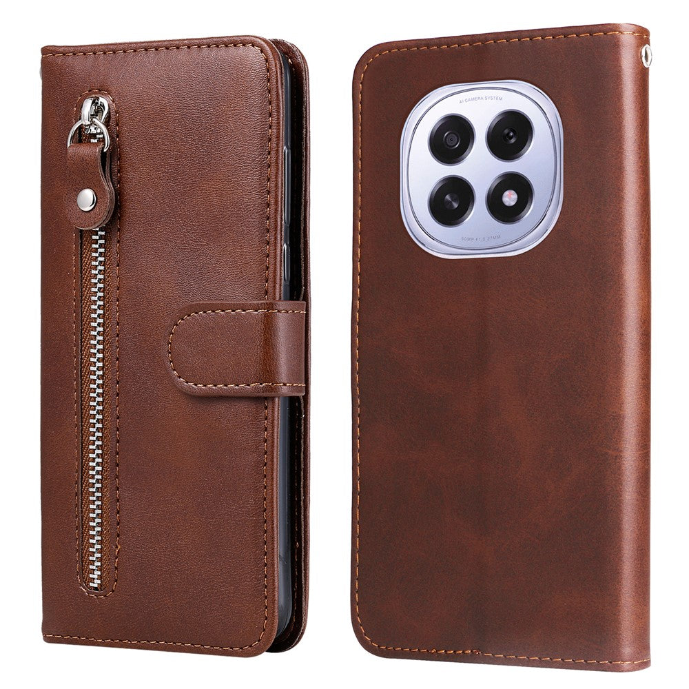For Oppo A5 5G / Oppo F29 5G PU Leather Cases with Zipper Pocket Wallet Phone Cover Stand